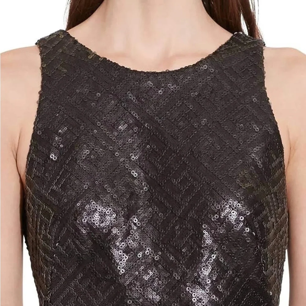 Lauren Ralph Lauren Women's Sequin Black Sheath Dress LBD NWT Size 2 - Picture 3 of 6